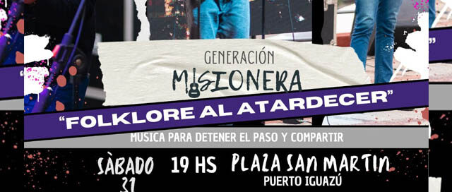 La Plaza San Martín será escenario de una tarde de folklore misionero en Puerto Iguazú