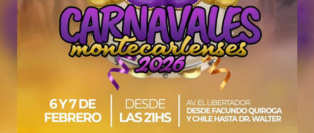 Montecarlo confirmó las fechas y el recorrido de los Carnavales 2026