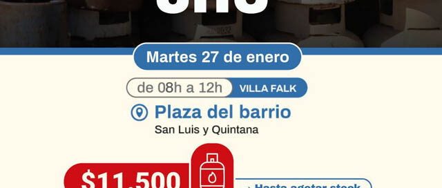 Ahora Gas en Oberá: la venta de garrafas se realizará solo por la mañana en Villa Falk