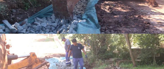 Oberá ejecuta obras de cordón cuneta y drenajes en la calle Río de la Plata