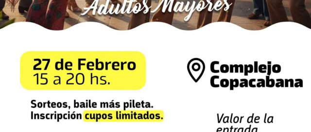 Eldorado: invitan a participar de la Fiesta Retro Carioca para Adultos Mayores