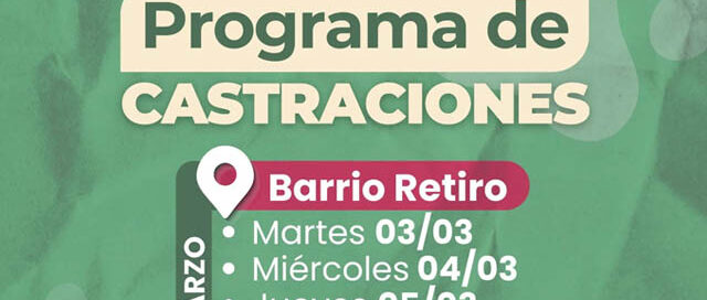 Montecarlo: el Móvil de Castraciones continúa con operativos en el barrio Retiro
