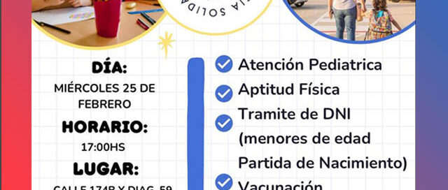 Posadas: el Mini Operativo del PAS llegará al barrio A-4 con servicios gratuitos por el regreso a clases