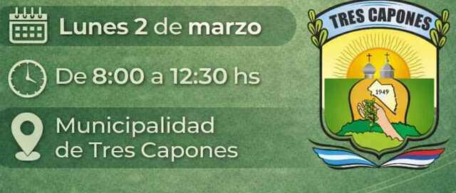 Tres Capones: entregarán módulos alimentarios a tareferos empadronados en el SITAMI