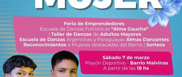 Barrio Malvinas celebrará el Día de la Mujer con música en vivo y feria de emprendedores en Montecarlo