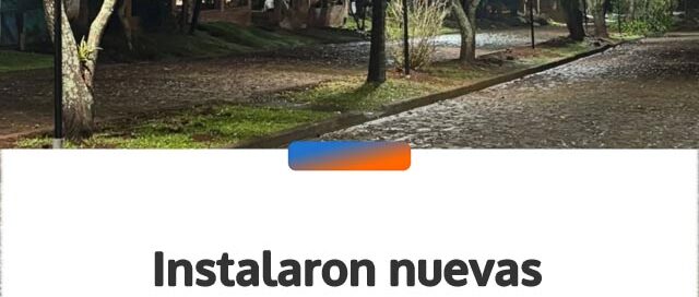 Instalaron nuevas luminarias frente a una escuela del barrio Lourdes en Wanda